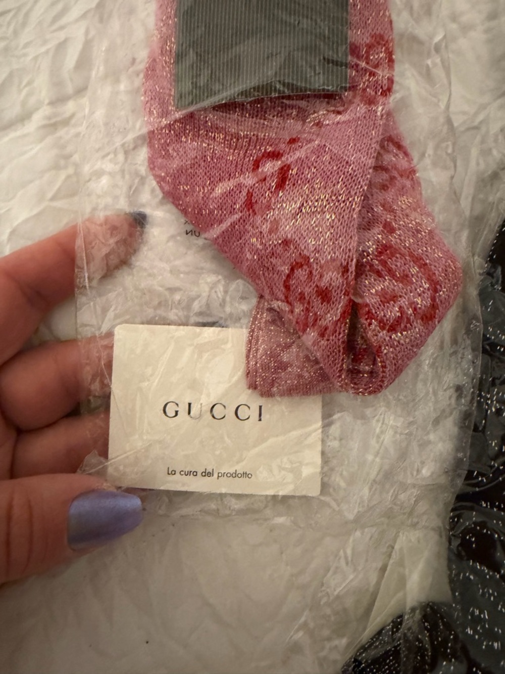Gucci Black & Light Grey Logo Socks - Packaged Pair - Picture 3 of 7
